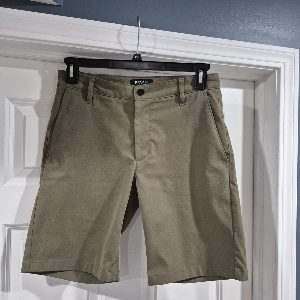 Proof Shorts Mens 31 Taupe Brown Nomad Performance‎ Chino Casual Office Golf